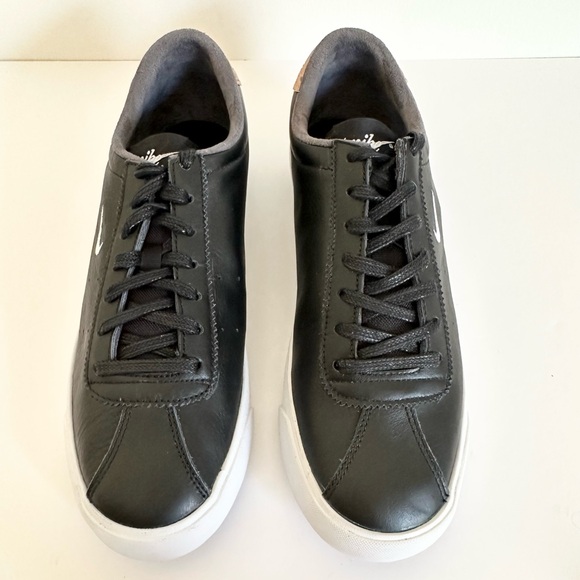Nike Match Classic Black White Preppy Tan Leather Golf Tennis Sneaker - Picture 9 of 10